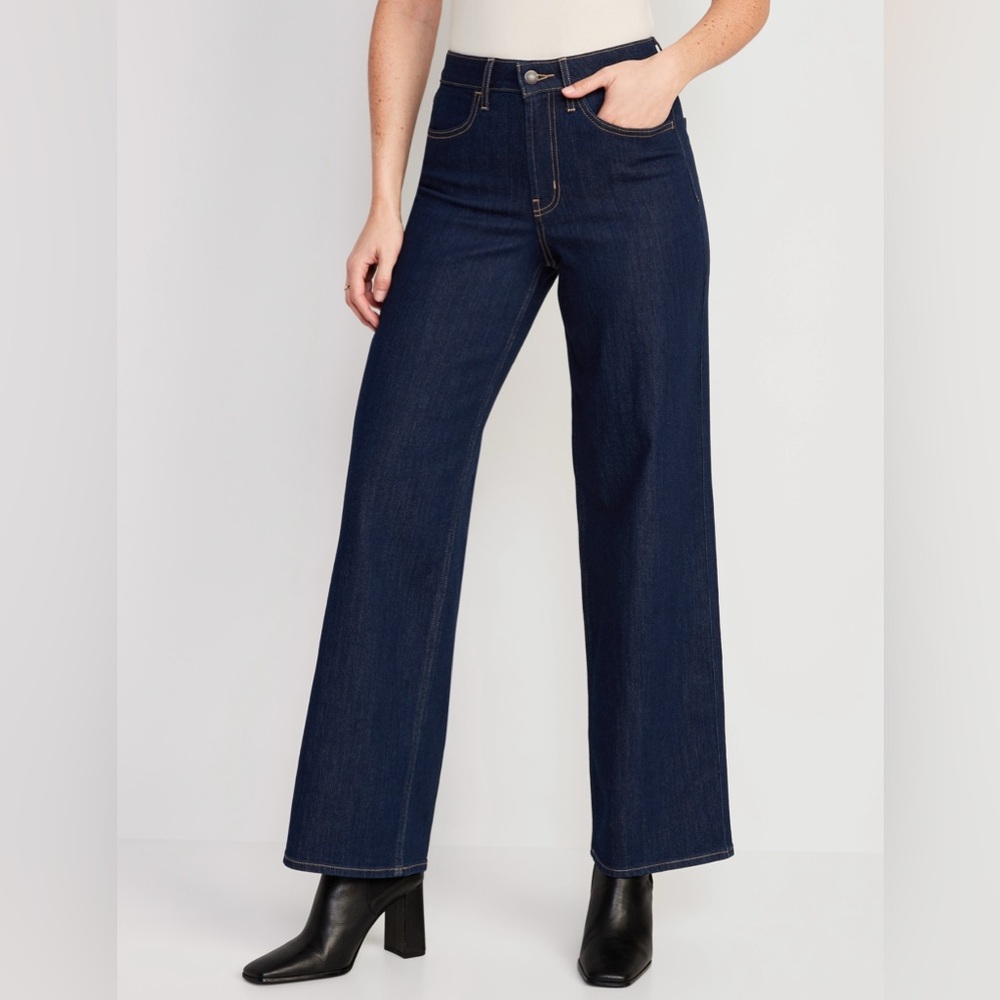 Old Navy Dark Indigo Wide-Leg Jeans